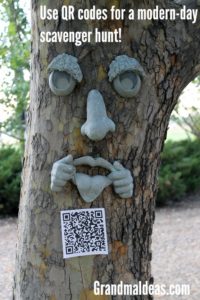 Create a sign with QR codes, place the signs around the yard, and have your kids use their smart phone with a QR reader for a modern-day scavenger hunt.