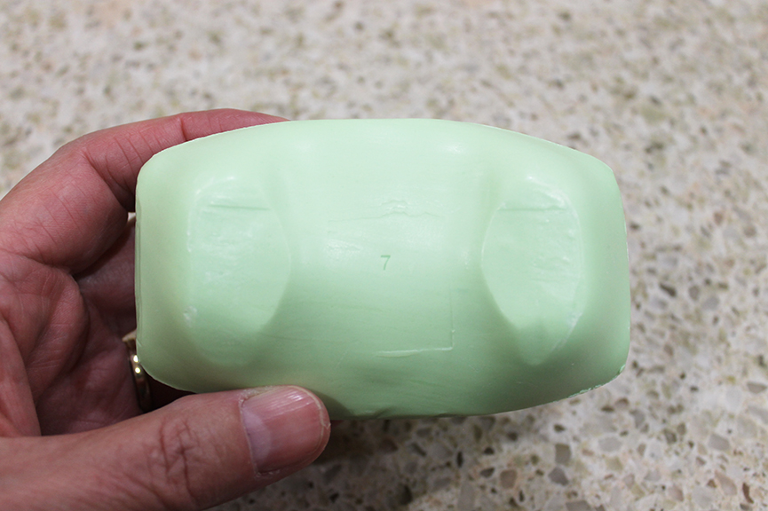 Here's the back side of the bar of soap.