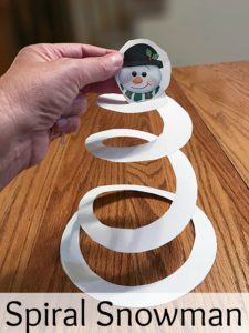 Get your free printable for this easy spiral snowman craft.
