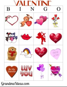 Valentine Bingo with Grandchildren - Grandma Ideas