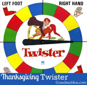 Play Thanksgiving Twister with your family after your Thanksgiving dinner. Free printable.