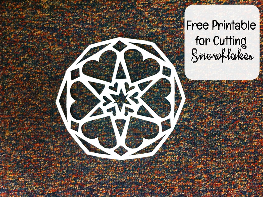 Here is a free printable for two snowflakes that have a heart design.