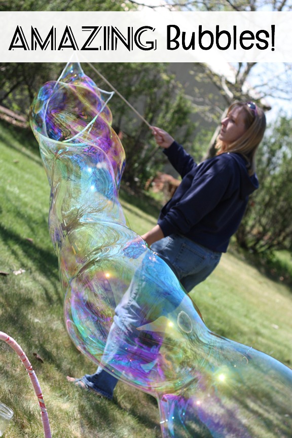 Make a bubble wand (with just 4 items) to make these HUMONGOUS bubbles!