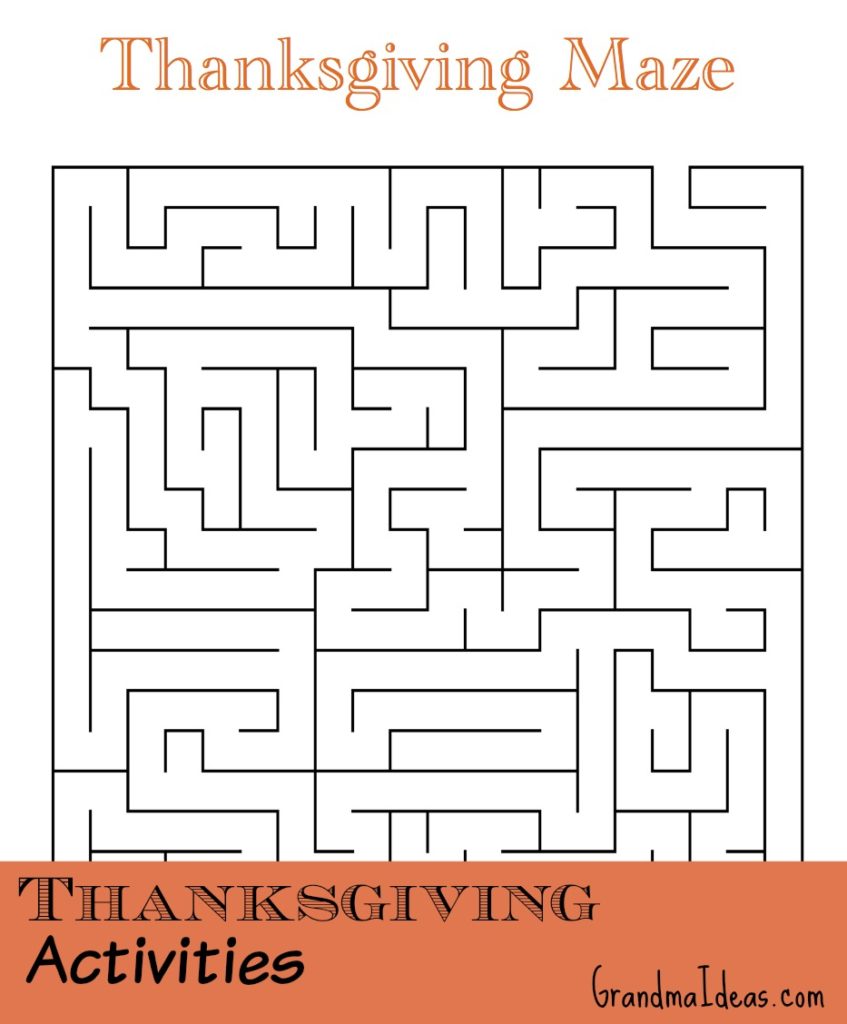 Here are two mazes, two word searches, and two scrambles word activities for you to print up and use on Thanksgiving Day with your kids!