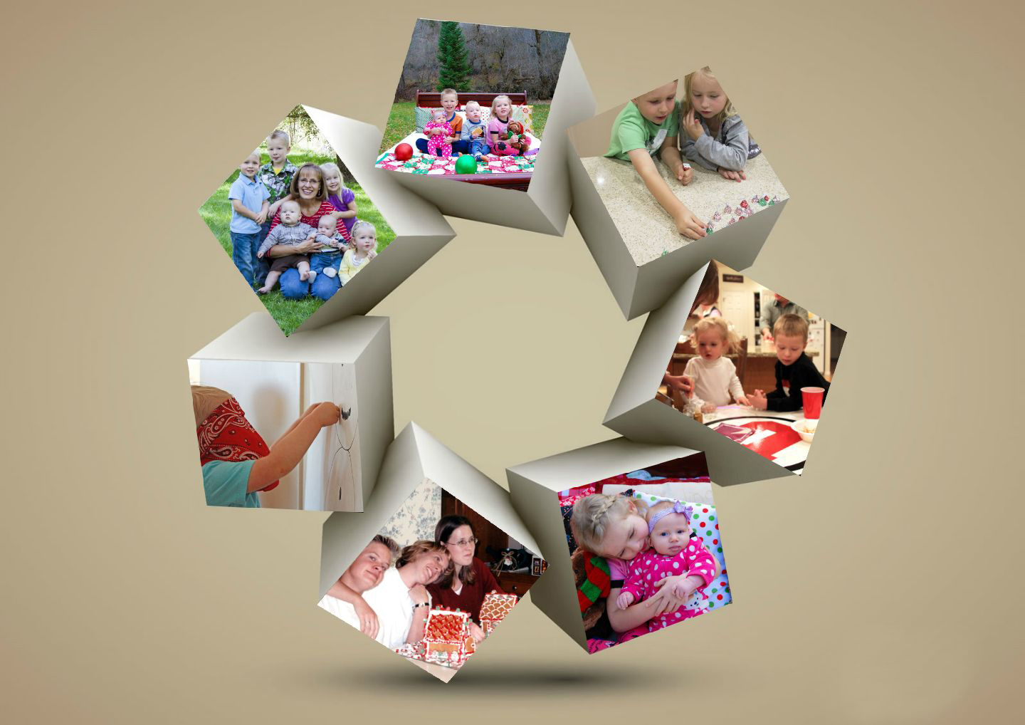You can make this clever 3D cube photo collage with FotoJet, a free online photo collage maker.