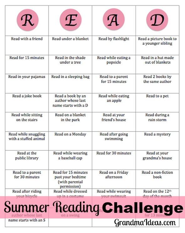 Summer Reading Challenge for Kids - Grandma Ideas