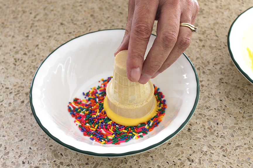 ice cream cone with sprinkles