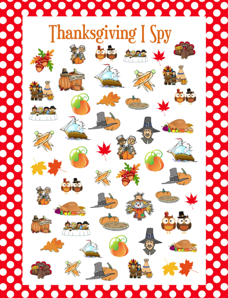 Thanksgiving I Spy Game - Grandma Ideas