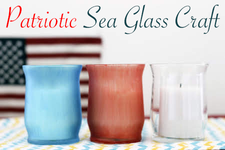 This patriotic sea glass craft is a super easy craft for kids to make. All it takes is glue, food coloring, and a vase!