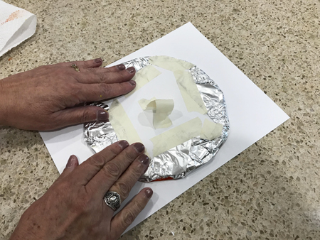 No-Measure Mandala on Aluminum Foil • TeachKidsArt