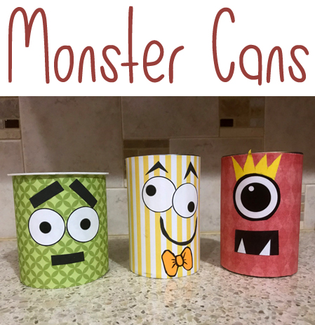 These monster cans are a super easy Halloween craft for kids to make!