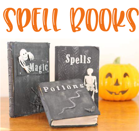 Kids love making these halloween spell books.
