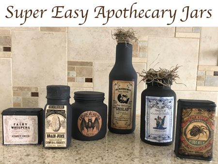 These apothecary jars are fun for the kids to make at Halloween time!