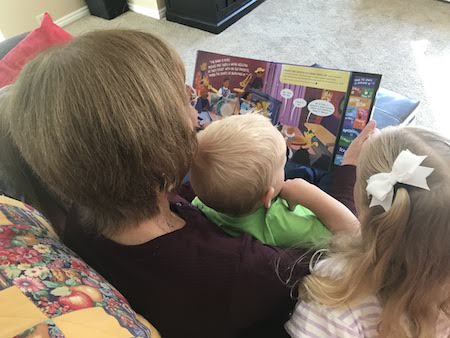My grandkids enjoyed listening to me read about jazz music.