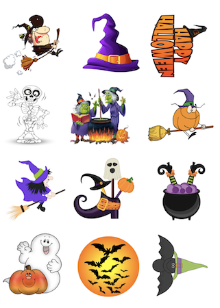 Here are some free graphics for your Halloween cube craft.